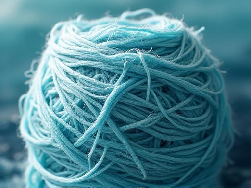 A spool of yarn made from recycled ocean plastics